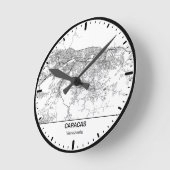 Caracas Clock City Line Art ラウンド壁時計 (傾斜)