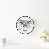 Caracas Clock City Line Art ラウンド壁時計 (ホーム)