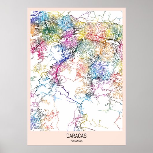 Caracas Venezuela City Map ポスター (正面)