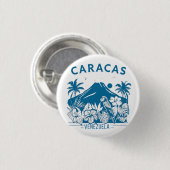 Caracas Venezuela diseño retro tropical | Vintage 缶バッジ (正面&裏面)