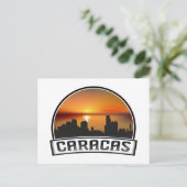 Caracas Venezuela Skyline Sunset Vintage Travel ポストカード (スタンド正面)