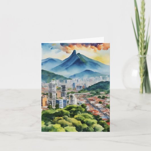 Caracas Venezuela Watercolor カード (正面)