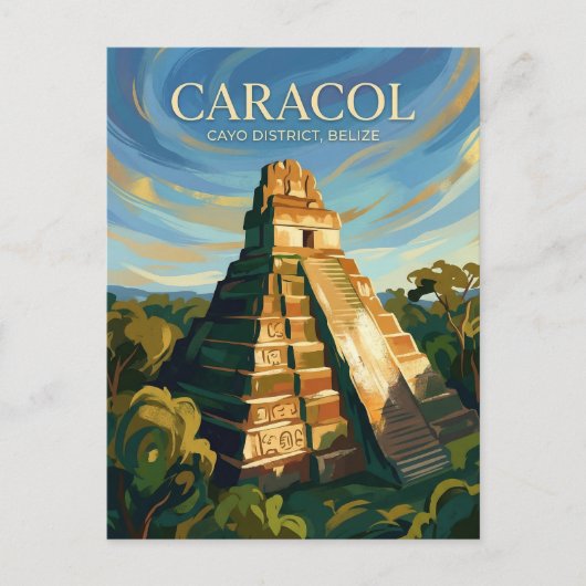 Caracol Maya Ruins Belize ポストカード (正面)