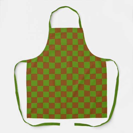 Caramel apple checkered board pattern エプロン (正面)