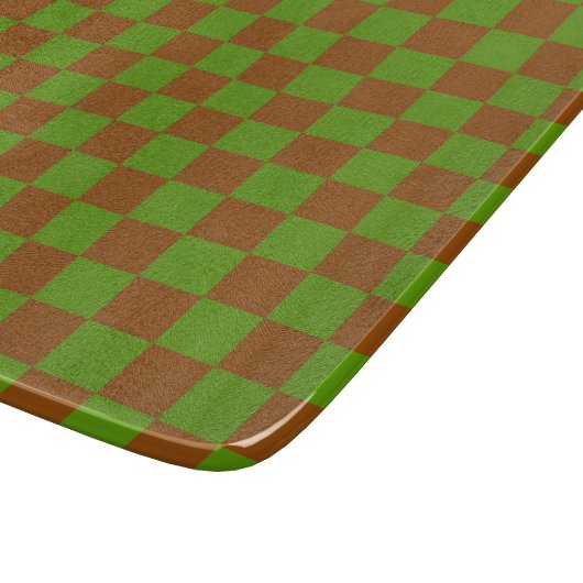 Caramel apple checkered board pattern カッティングボード (角)