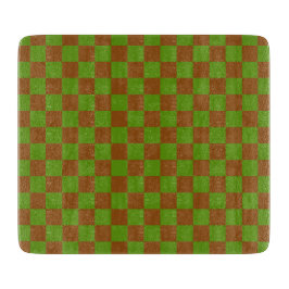 Caramel apple checkered board pattern カッティングボード