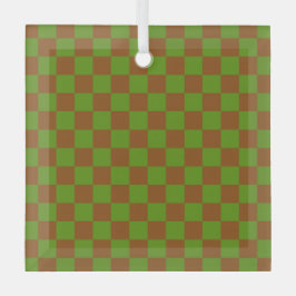 Caramel apple checkered board pattern ガラスオーナメント