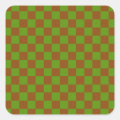 Caramel apple checkered board pattern スクエアシール (正面)