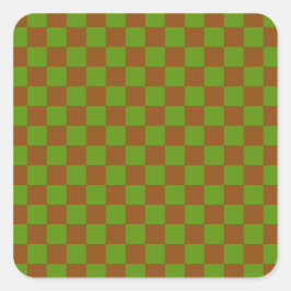 Caramel apple checkered board pattern スクエアシール