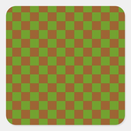 Caramel apple checkered board pattern スクエアシール (正面)