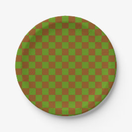 Caramel apple checkered board pattern ペーパープレート