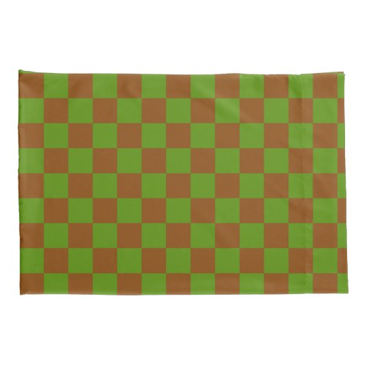 Caramel apple checkered board pattern 枕カバー (裏面-右)