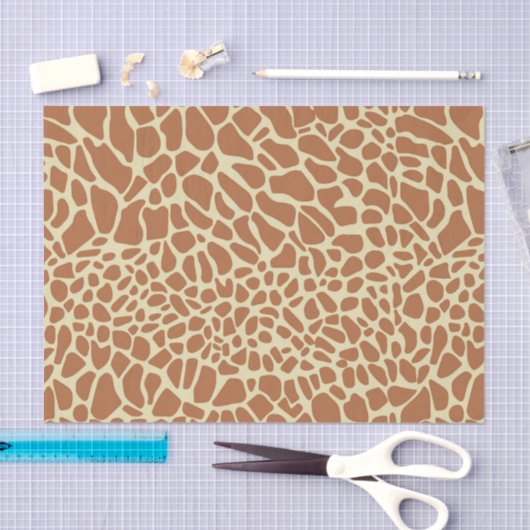 Caramel Brown Beige Giraffe Animal Print Decoupage 薄葉紙 (クラフト)
