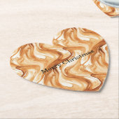 Caramel Carmel Candy Swirls Christmas ペーパーコースター (アングル)