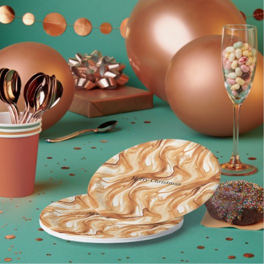 Caramel Carmel Candy Swirls Christmas ペーパープレート (複数)
