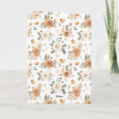 Caramel Cream Heart Pillows Blanket Floral Love カード (裏面)