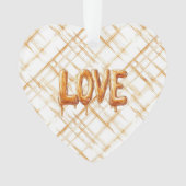 Caramel Cream Stripes Love オーナメント (正面)