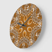 Caramel Fractal Lace Round Clock ラージ壁時計 (傾斜)
