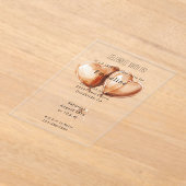 Caramel Heart Balloons Birthday アクリル招待状 (レイダウン)