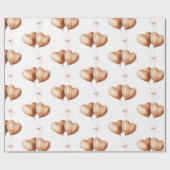 Caramel Heart Balloons Birthday ラッピングペーパー (フラット)