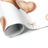 Caramel Heart Balloons Birthday ラッピングペーパー (ロールコーナー)