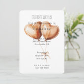 Caramel Heart Balloons Birthday 招待状 (スタンド正面)