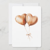 Caramel Heart Balloons Birthday 招待状 (裏面)