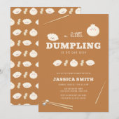 Caramel Kawaii Bao Dumpling Baby Shower  招待状 (正面/裏面)