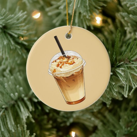 Caramel & Nuts Iced Coffee  セラミックオーナメント (ツリー)