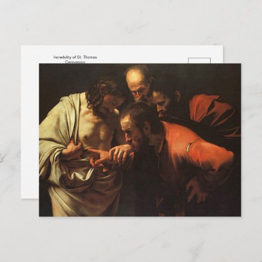 Caravaggioポストカードによる聖トマスの不信 ポストカード (正面/裏面)