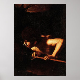 Caravaggio – 井戸でバプテストをする聖ヨハネ ポスター