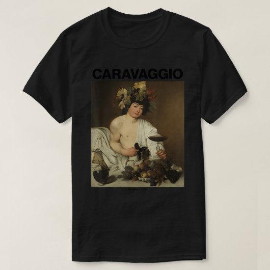 Caravaggio, Bacchus â€“ Famous Paintings T-Shirt Tシャツ (デザイン正面)