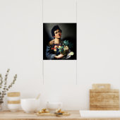 Caravaggio - Boy With A Basket Of Fruit 1593 ポスター (キッチン)