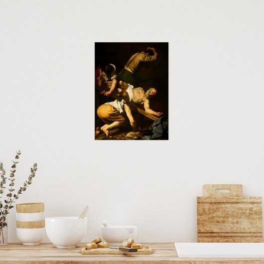 Caravaggio - Crucifixion Of Saint Peter 1601 ポスター (キッチン)