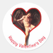 Caravaggio Cupid Valentine's Day ラウンドシール (正面)