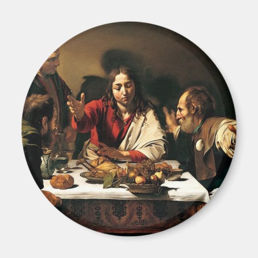 Caravaggio - Emmausでの夕食 – クラシック絵画の マグネット (正面)