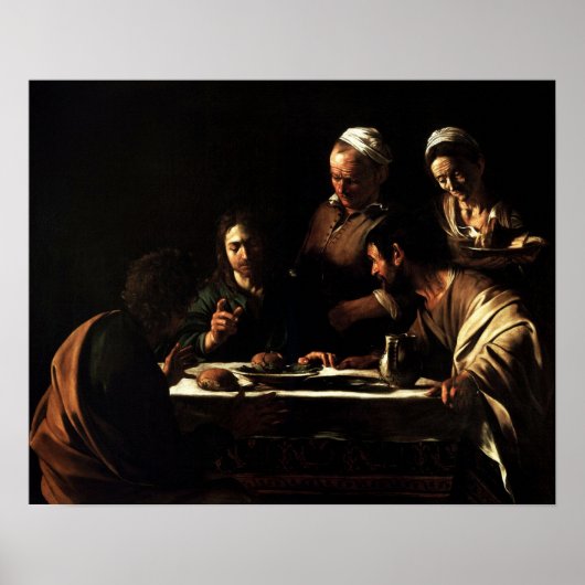 Caravaggio - Emmaus 1606での夕食 ポスター (正面)