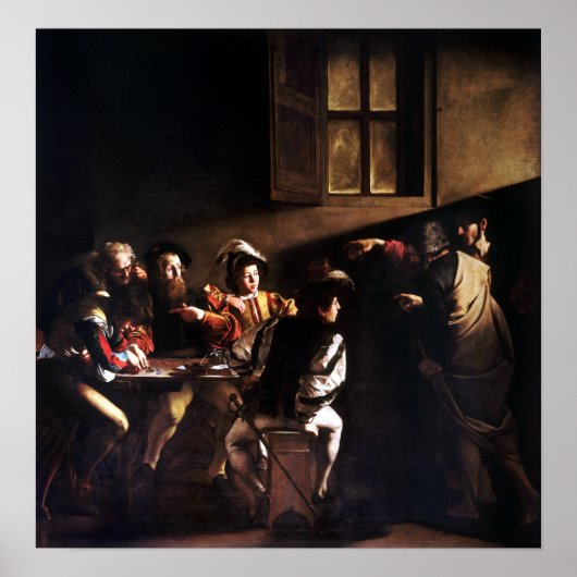 Caravaggio The Calling of Saint Matthew ポスター (正面)