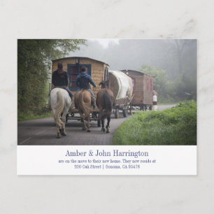 Caravan写真おもしろい移動のお知らせ 案内ポストカード