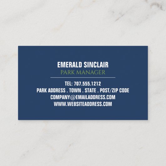 Caravan Park, Holiday Park Owner, Manager 名刺 (裏面)