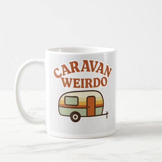 Caravan Weirdo Retro Camping Design コーヒーマグカップ (左)
