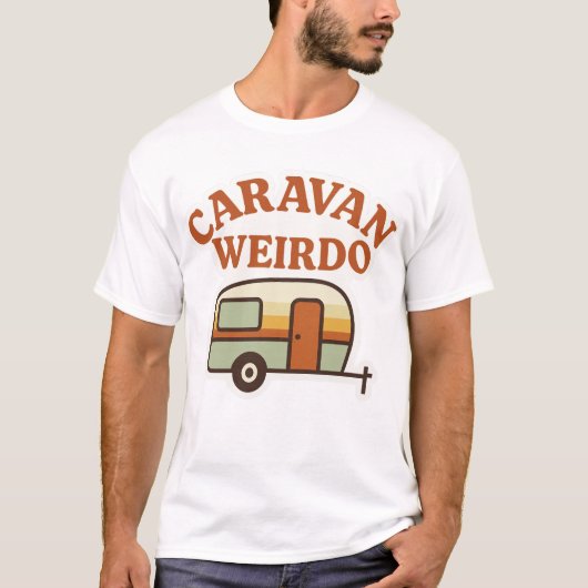 Caravan Weirdo Retro Camping Design Tシャツ (正面)