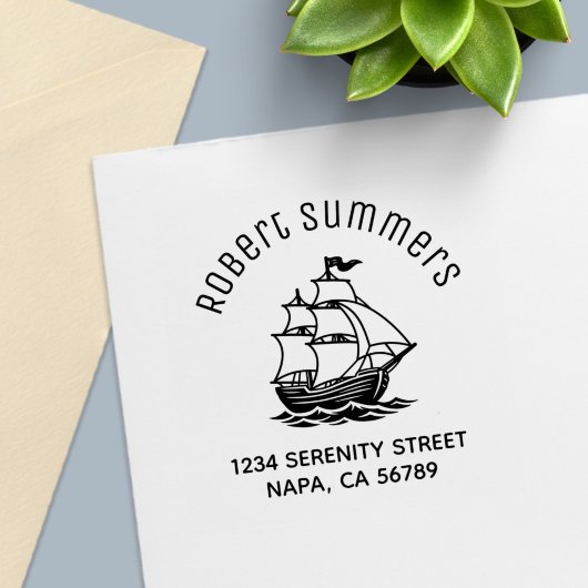 Caravel Wooden Sailing Ship Arch Address セルフインキングスタンプ