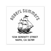 Caravel Wooden Sailing Ship Arch Address セルフインキングスタンプ (デザイン)