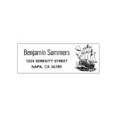 Caravel Wooden Sailing Ship Return Address セルフインキングスタンプ (デザイン)