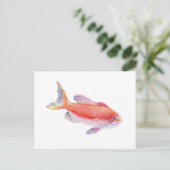 Carberryi アンシアス 魚の水彩イラスト ポストカード (スタンド正面)