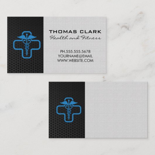 Carbon Fiber | Health Doctor Logo 名刺 (正面/裏面)