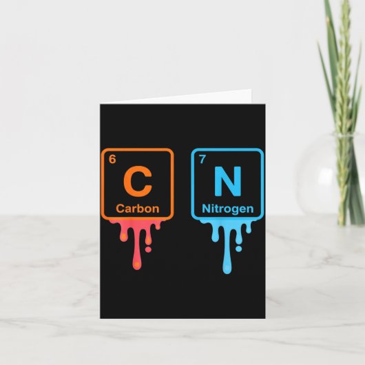 Carbon Nitrogen Science Design Fun Chemistry Lover カード (正面)