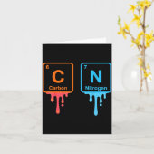 Carbon Nitrogen Science Design Fun Chemistry Lover カード (黄色い花)