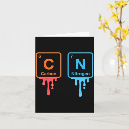 Carbon Nitrogen Science Design Fun Chemistry Lover カード (黄色い花)